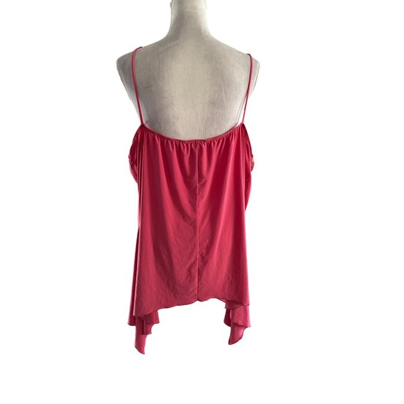 Vintage Embroidered Asymmetric Hem Camisole Pink Top Lace Trim Y2k Fairy Sz 3x - Picture 2 of 9
